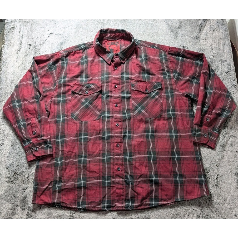 Dixxon Flannel Co Chianti Long Sleeve Button Down Shirt Men's Size 5X Plaid